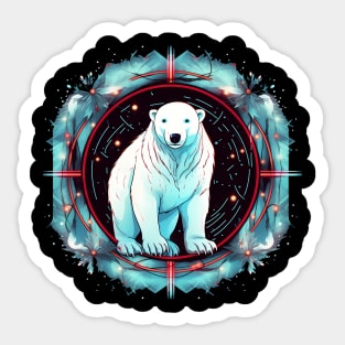Polar Bear in Ornament, Love Bears Sticker